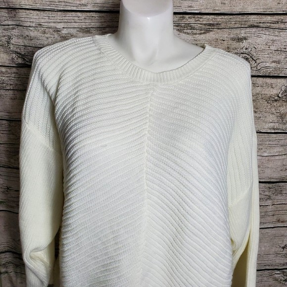Simple by Suzanne Ivory Boatneck Ribbed Sweater Size 1X/2X NWT MSRP $114 - Picture 2 of 8